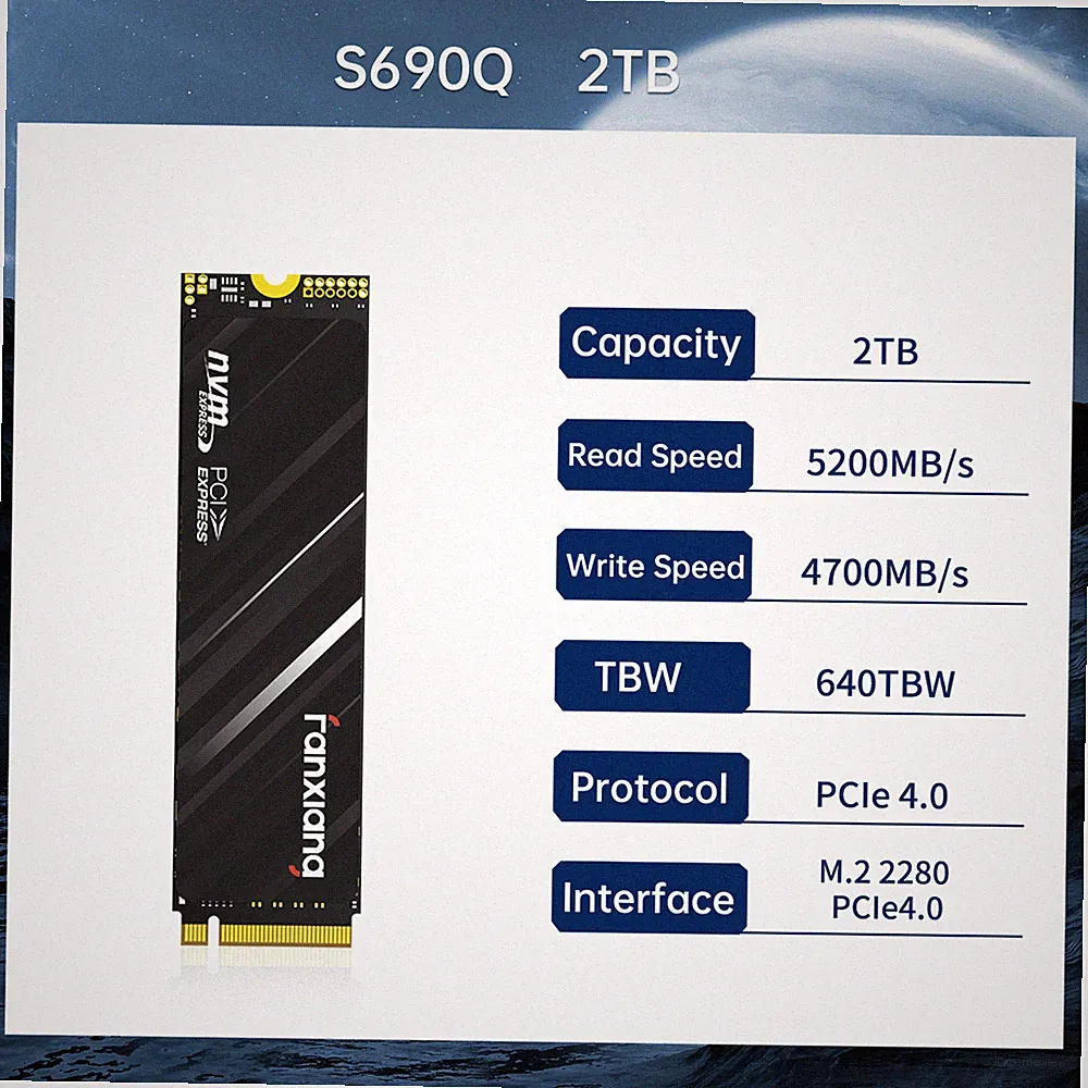 Fanxiang 2TB Gaming SSD For PS5 PCIe 4x4 NVMe 5200MBS Internal Solid State Drive
