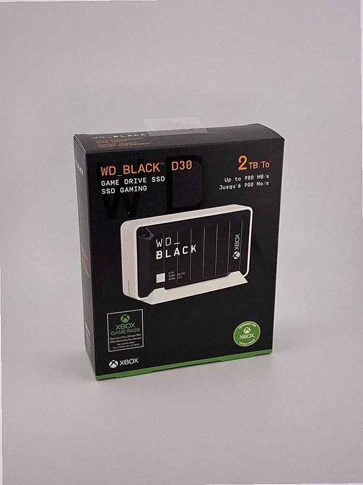 WD_BLACK 2TB D30 Game SSD External Drive - Xbox & PlayStation Compatible - BLACK